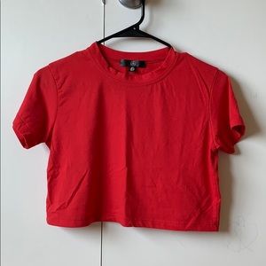 Missguided red crop t-shirt